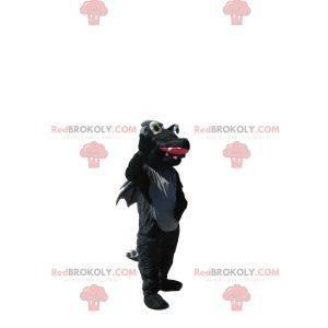 Black and gray dragon mascot with wings