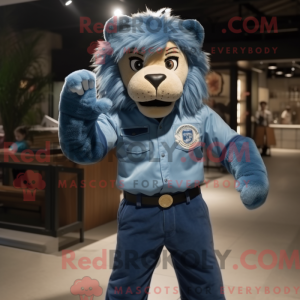 Blue Tamer Lion maskot...