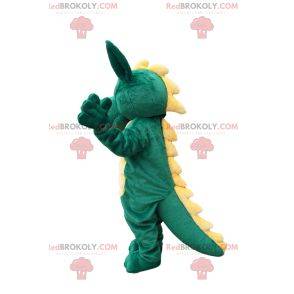 Green dragon mascot with a beautiful yellow crest