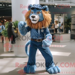 Blue Tamer Lion mascot...