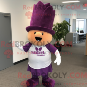 Fantasia de mascote Beterraba-roxa com camisa social e gorros - Mascotes de beterraba - REBROKO_302862 - RedBrokoly.com