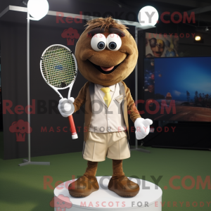 Brown Tennis Racket mascot...