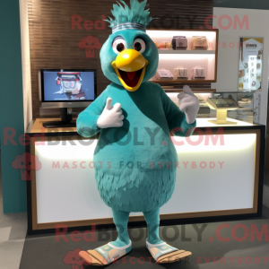 Teal Butter Chicken maskot...