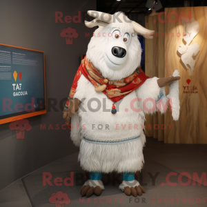 Witte Yak mascottekostuum...