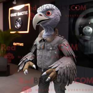 Gray Vulture maskot kostume...