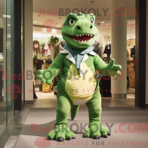 Grøn Allosaurus maskot...