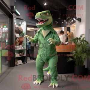 Green Allosaurus mascot...