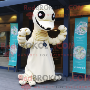 Cream Hydra mascot costume...
