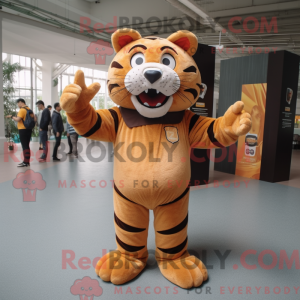 Brun tiger maskot...