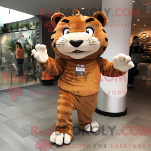 Brun tiger maskot...