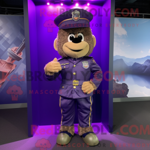 Purple Navy Soldier mascot...