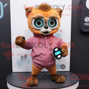 Peach Lemur mascottekostuum...
