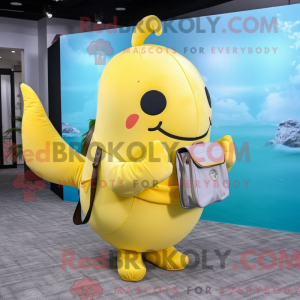 Citrongul Narhval maskot...