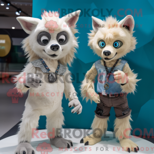 Cream Hyene maskot kostyme...