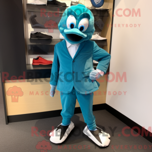 Blågrøn Men maskot kostume...