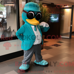 Blågrøn Men maskot kostume...