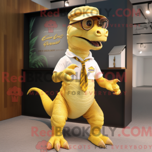 Guld Iguanodon maskot...