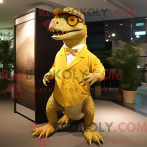 Guld Iguanodon maskot...