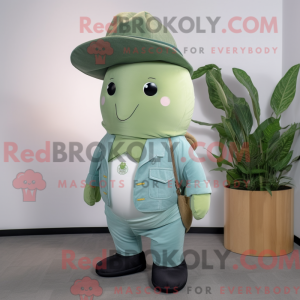 Olive Narwhal maskot kostym...
