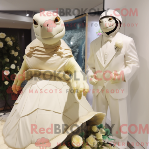 Creme havskildpadde maskot...