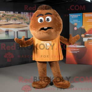 Brown Paella mascot costume...