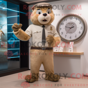 Beige Beaver maskot drakt...