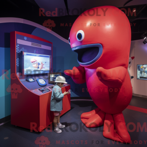 Red Blue Whale mascot...