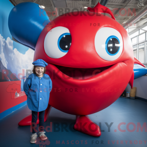 Red Blue Whale maskot...