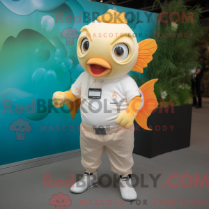Beige guldfisk maskot...