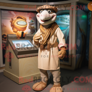 Tan Gyro maskot kostume...