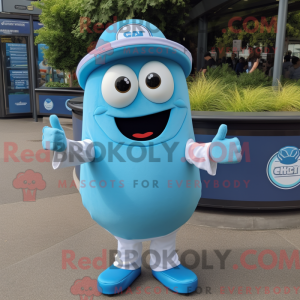 Cyan Gyro maskotdraktfigur...