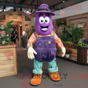 Lilla agurk maskot kostume...
