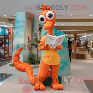 Orange Sea Horse maskot...