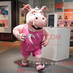 Pink Rhinoceros maskot...