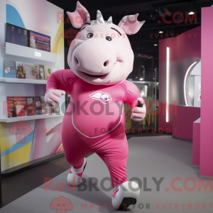 Pink Rhinoceros maskot...