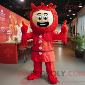 Red Pad Thai maskot kostume...