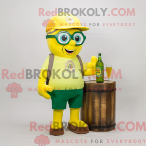 Citron gul grøn øl maskot...