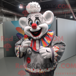 Gray Clown mascot costume...