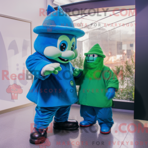 Blå Leprechaun maskot...