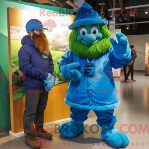 Blue Leprechaun mascot...