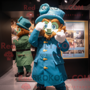 Blå Leprechaun maskot...
