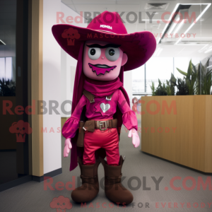 Máscara de cowboy magenta...