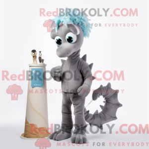 Gray Sea Horse mascot...