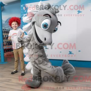 Gray Sea Horse mascot...