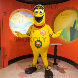 Geel Paella-mascottekostuum...
