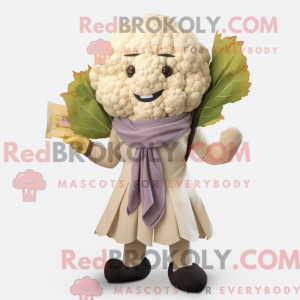 Beige Cauliflower mascot...