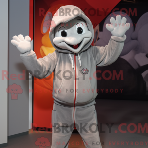 Gray Acrobat mascot costume...