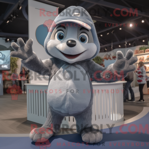 Grå Acrobat maskot kostume...