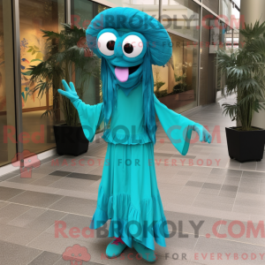 Turkis Stilt Walker maskot...