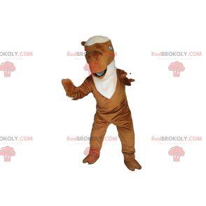 Mascotte bruine kameel met witte manen